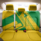 Comoros Flag Back Car Seat Cover - Green and Yellow Design and National Emblem