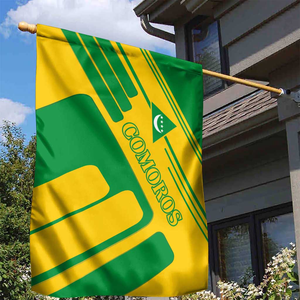 Comoros Flag Garden Flag - Green and Yellow Design and National Emblem