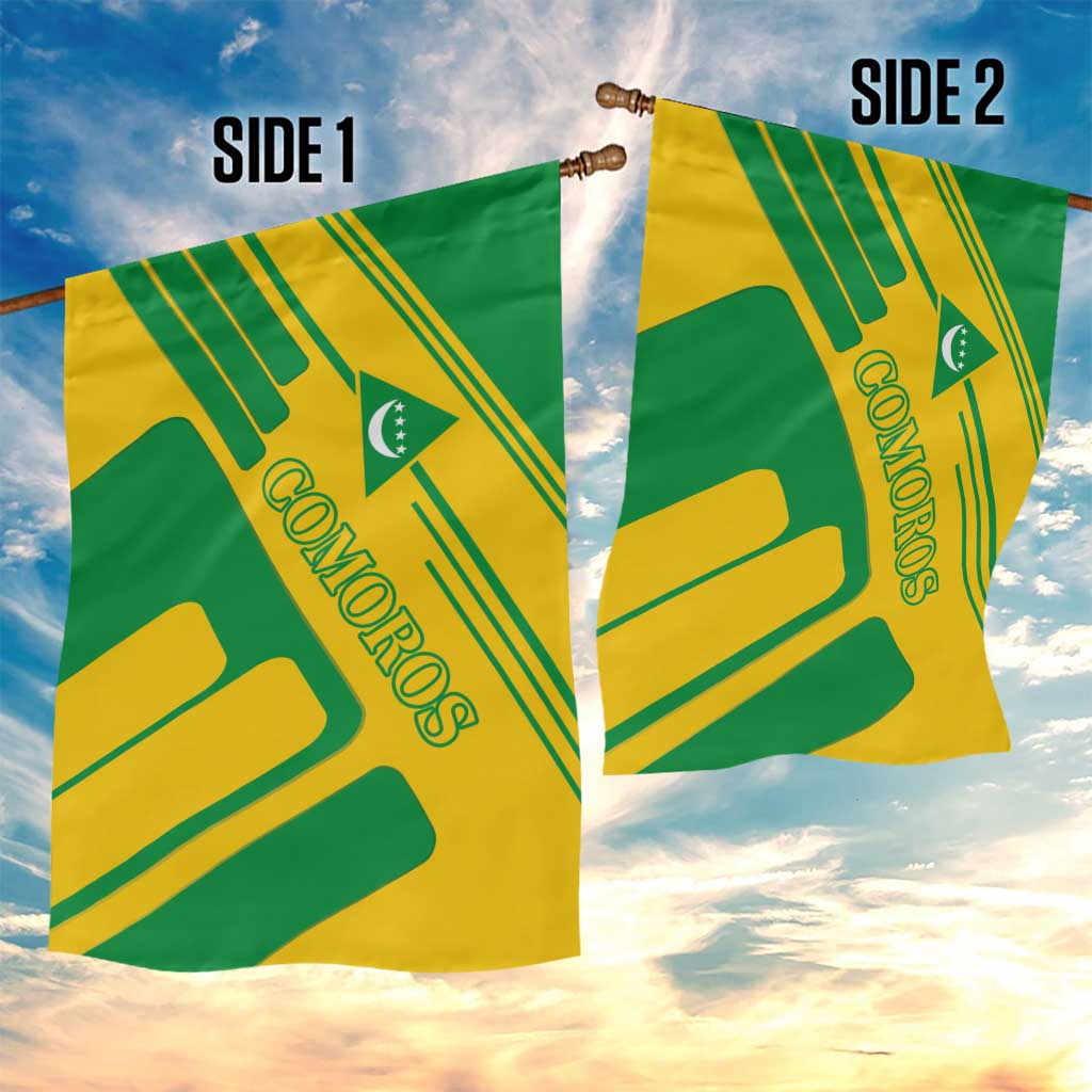 Comoros Flag Garden Flag - Green and Yellow Design and National Emblem