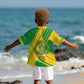 Comoros Flag Kid Hawaiian Shirt - Green and Yellow Design and National Emblem