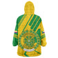 Comoros Flag Kid Wearable Blanket Hoodie - Green and Yellow Design and National Emblem