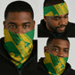 Comoros Flag Neck Gaiter - Green and Yellow Design and National Emblem TS04