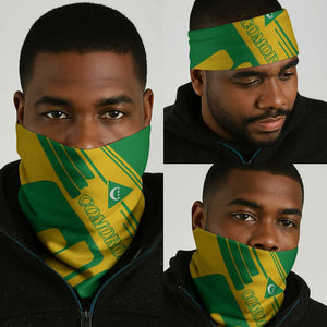 Comoros Flag Neck Gaiter - Green and Yellow Design and National Emblem TS04