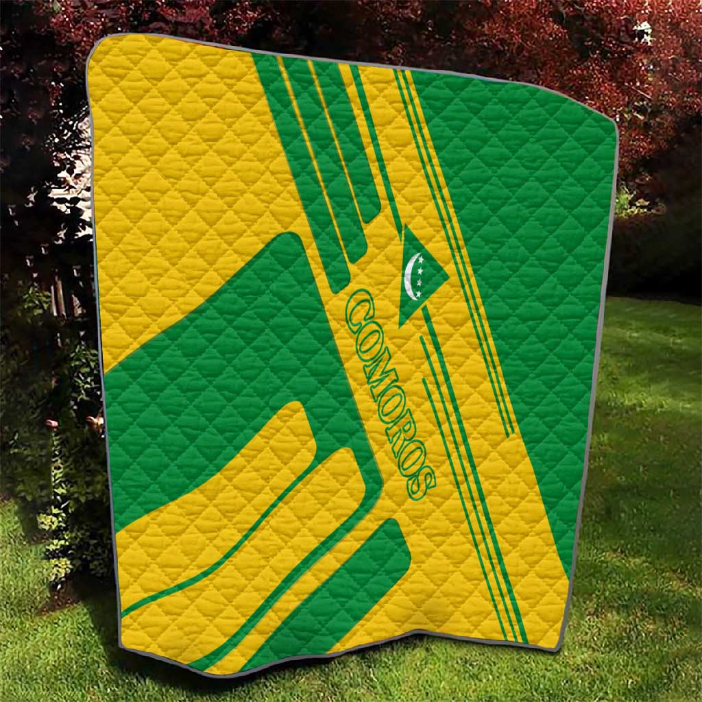 Comoros Flag Quilt - Green and Yellow Design and National Emblem