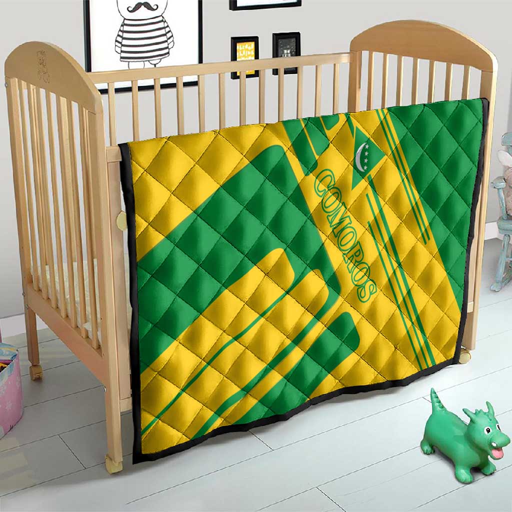 Comoros Flag Quilt - Green and Yellow Design and National Emblem