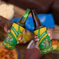 Comoros 4 in 1 Can Cooler Tumbler - National Flag Lemur Design and Ylang Ylang Flower Pattern