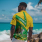 Comoros Hawaiian Shirt - National Flag Lemur Design and Ylang Ylang Flower Pattern