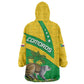 Comoros Kid Wearable Blanket Hoodie - National Flag Lemur Design and Ylang Ylang Flower Pattern