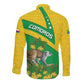 Comoros Long Sleeve Button Shirt - National Flag Lemur Design and Ylang Ylang Flower Pattern
