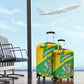 Comoros Luggage Cover - National Flag Lemur Design and Ylang Ylang Flower Pattern