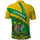 Comoros Polo Shirt - National Flag Lemur Design and Ylang Ylang Flower Pattern