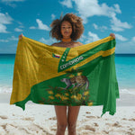 Comoros Sarong - National Flag Lemur Design and Ylang Ylang Flower Pattern