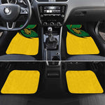 Comoros Car Mats - Green Black Yellow Swirl Design and National Emblem Pattern