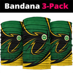 Comoros Neck Gaiter - Green Black Yellow Swirl Design and National Emblem Pattern TS04