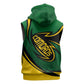 Comoros Sleeveless Hoodie - Green Black Yellow Swirl Design and National Emblem Pattern - African Pride