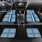 Comoros Car Mats - Blue and White Traditional Geometric Pattern and National Flag Detail
