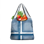 Comoros Grocery Bag - Blue and White Traditional Geometric Pattern and National Flag Detail