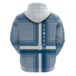 Comoros Hoodie - Blue and White Traditional Geometric Pattern and National Flag Detail