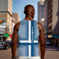 Comoros Men Tank Top - Blue and White Traditional Geometric Pattern and National Flag Detail