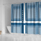 Comoros Shower Curtain - Blue and White Traditional Geometric Pattern and National Flag Detail
