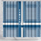 Comoros Shower Curtain - Blue and White Traditional Geometric Pattern and National Flag Detail