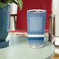 Comoros Tumbler Cup - Blue and White Traditional Geometric Pattern and National Flag Detail