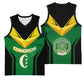 Comoros Basketball Jersey - National Colors Green Yellow Black Crescent Moon and Stars Emblem TS04