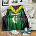 Comoros Blanket - National Colors Green Yellow Black Crescent Moon and Stars Emblem