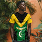 Comoros T shirt - National Colors Green Yellow Black Crescent Moon and Stars Emblem