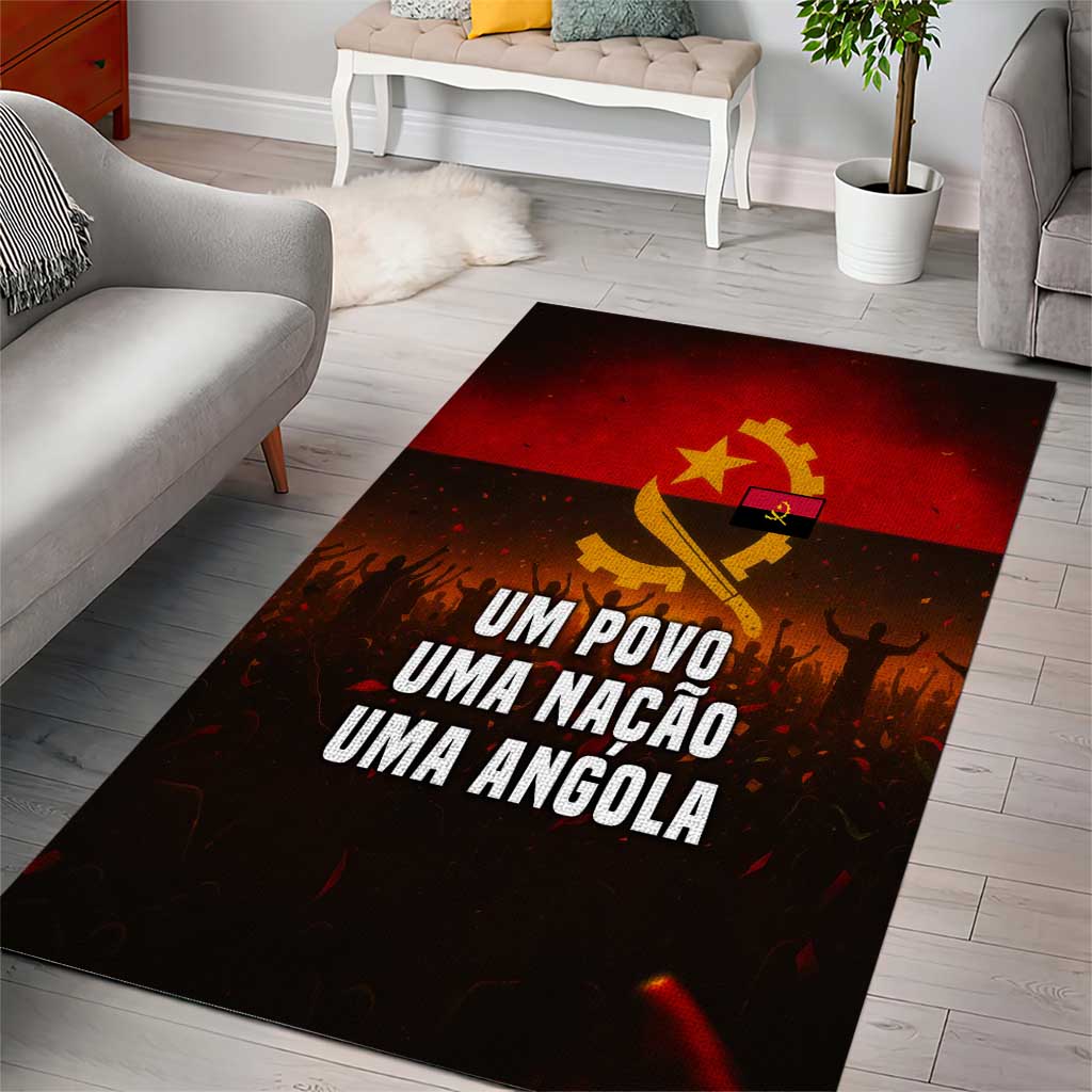 Angola Area Rug Red Black Yellow Grunge - African Pride