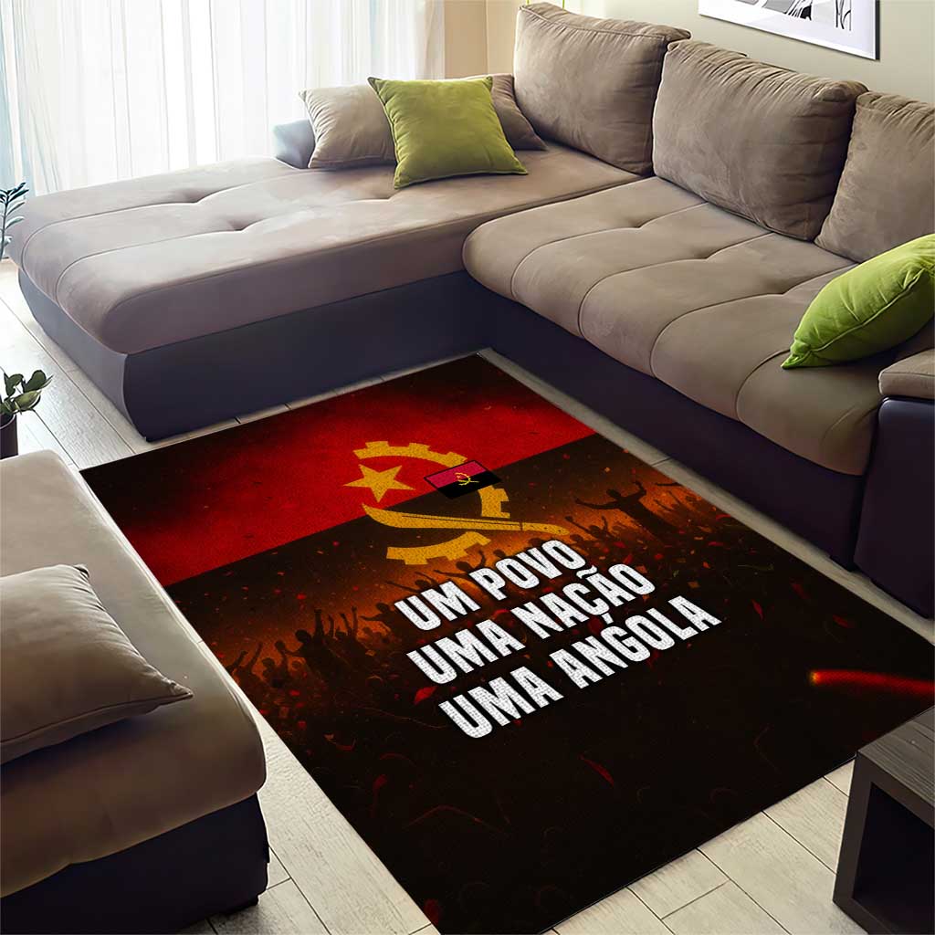 Angola Area Rug Red Black Yellow Grunge - African Pride