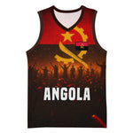 Angola Basketball Jersey Red Black Yellow Grunge TS04