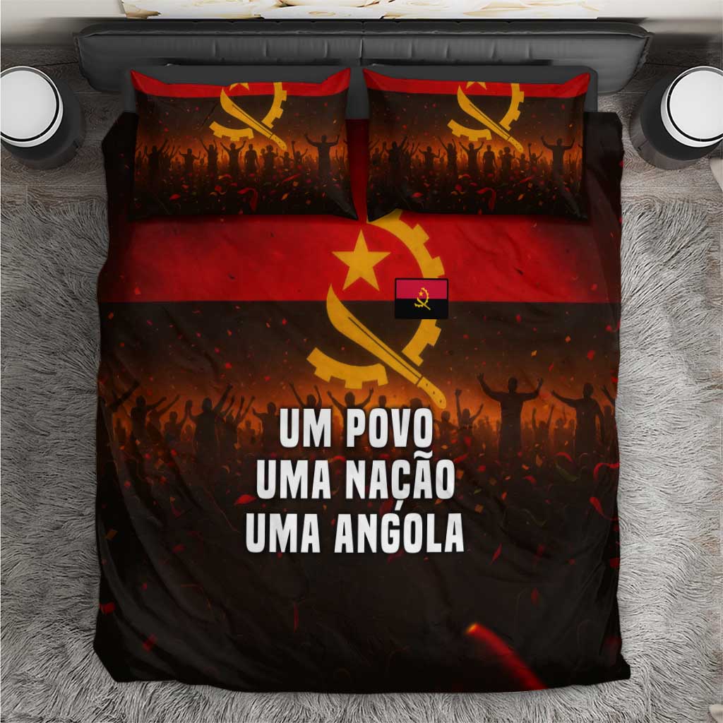 Angola Bedding Set Red Black Yellow Grunge - African Pride