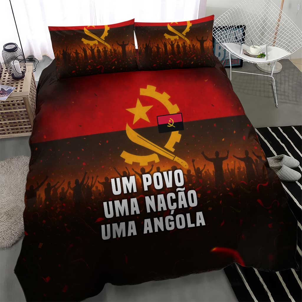 Angola Bedding Set Red Black Yellow Grunge - African Pride