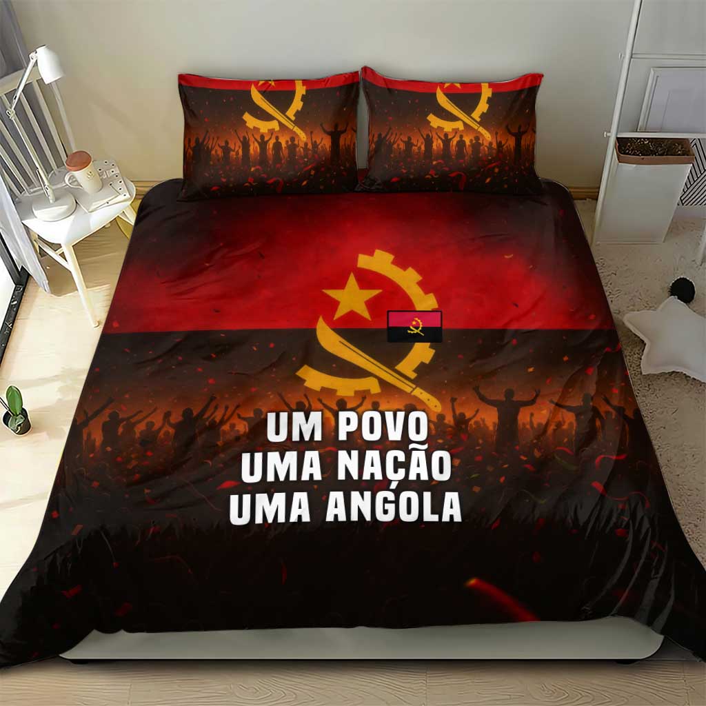 Angola Bedding Set Red Black Yellow Grunge - African Pride