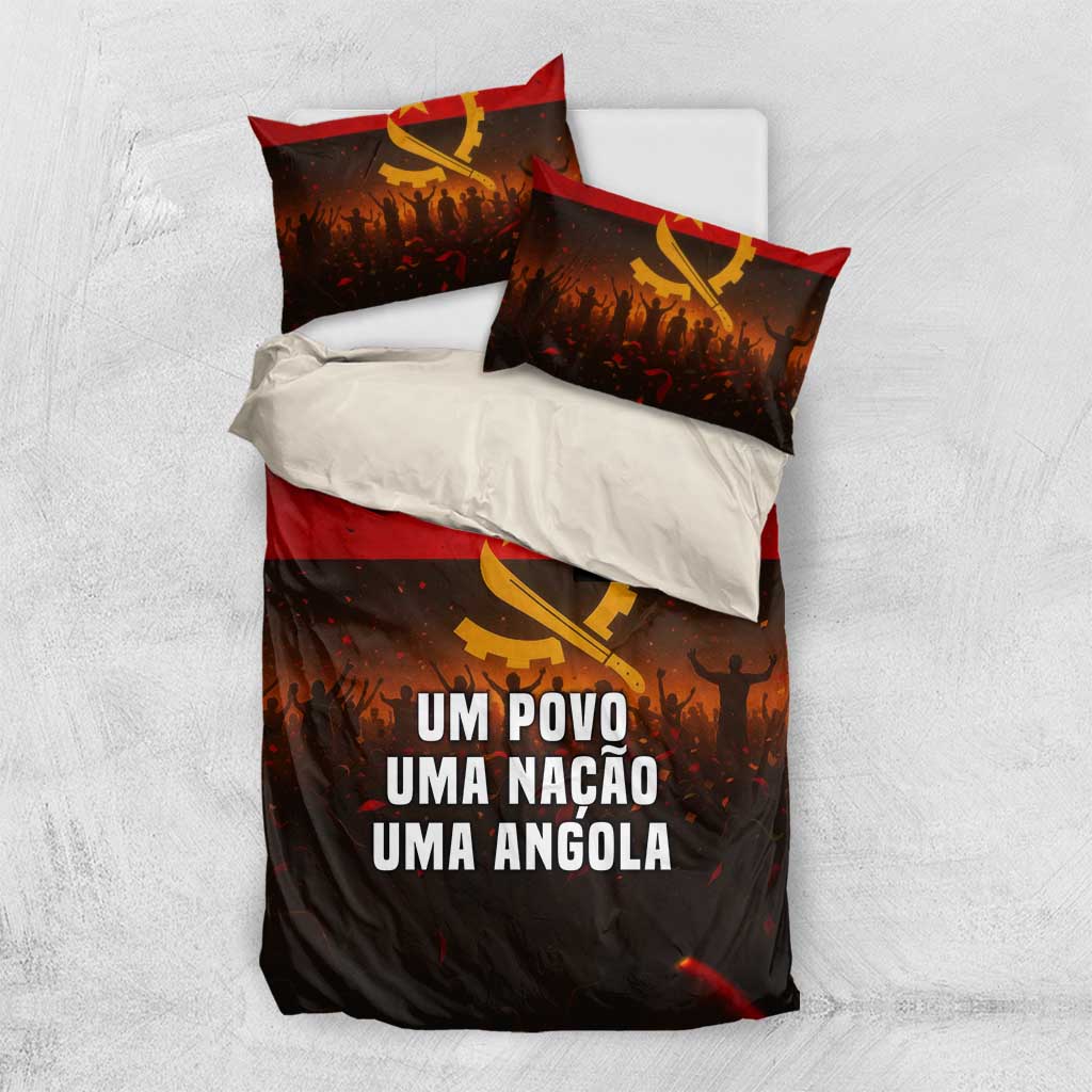 Angola Bedding Set Red Black Yellow Grunge - African Pride