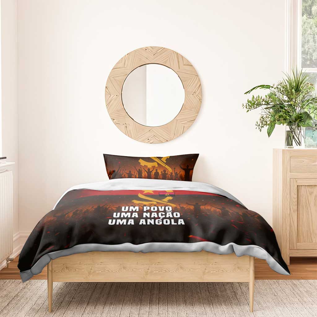 Angola Bedding Set Red Black Yellow Grunge - African Pride