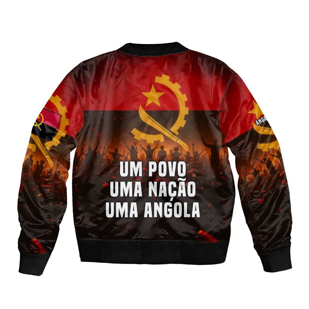 Angola Bomber Jacket Red Black Yellow Grunge - African Pride