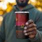 Angola 4 in 1 Can Cooler Tumbler Red Black Yellow Grunge - African Pride