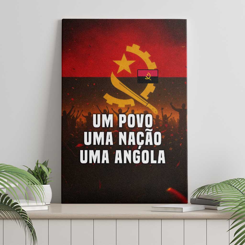 Angola Canvas Wall Art Red Black Yellow Grunge - African Pride