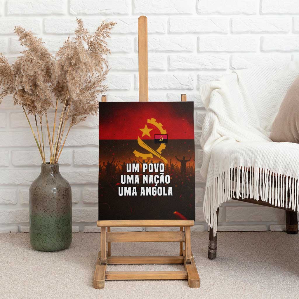 Angola Canvas Wall Art Red Black Yellow Grunge - African Pride