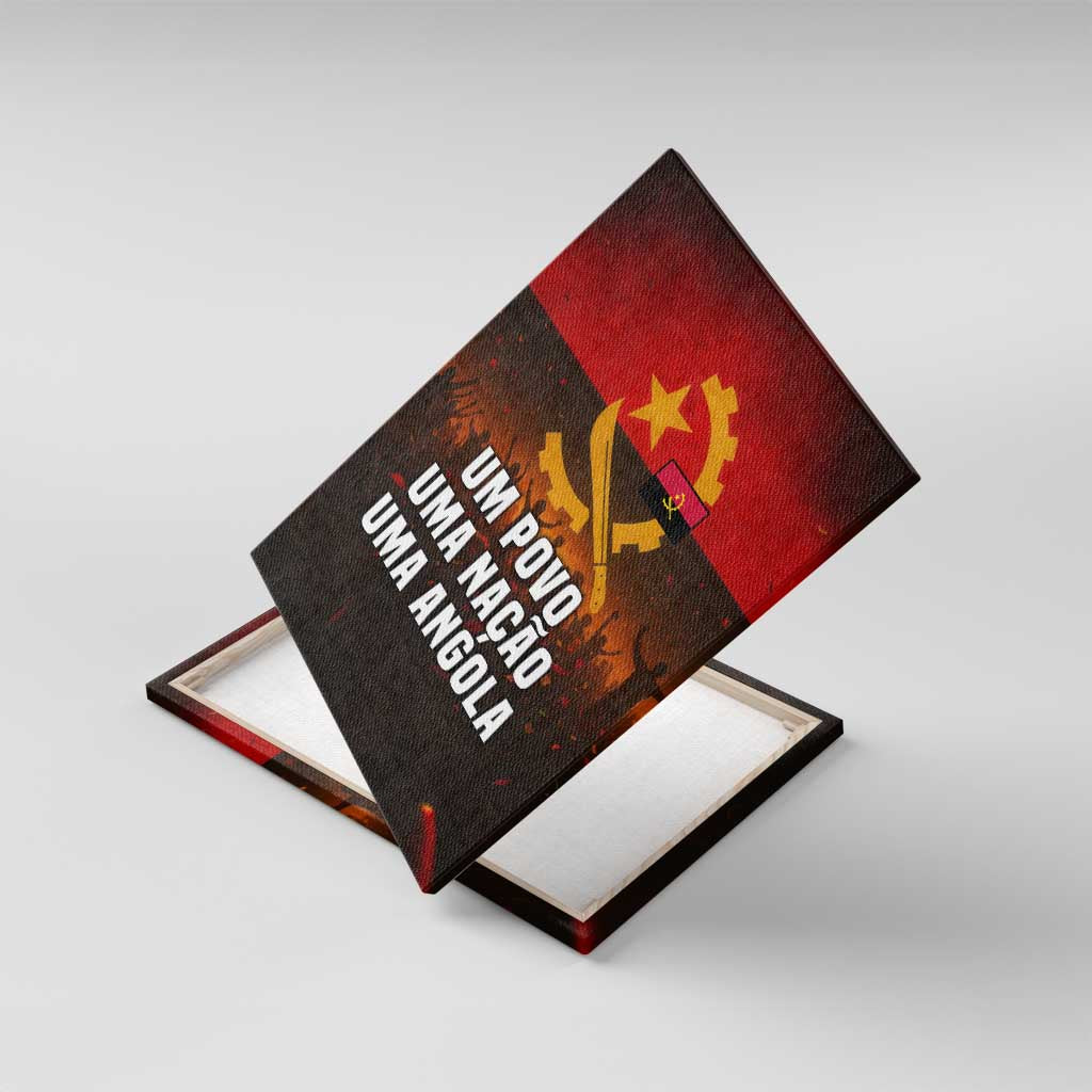 Angola Canvas Wall Art Red Black Yellow Grunge - African Pride