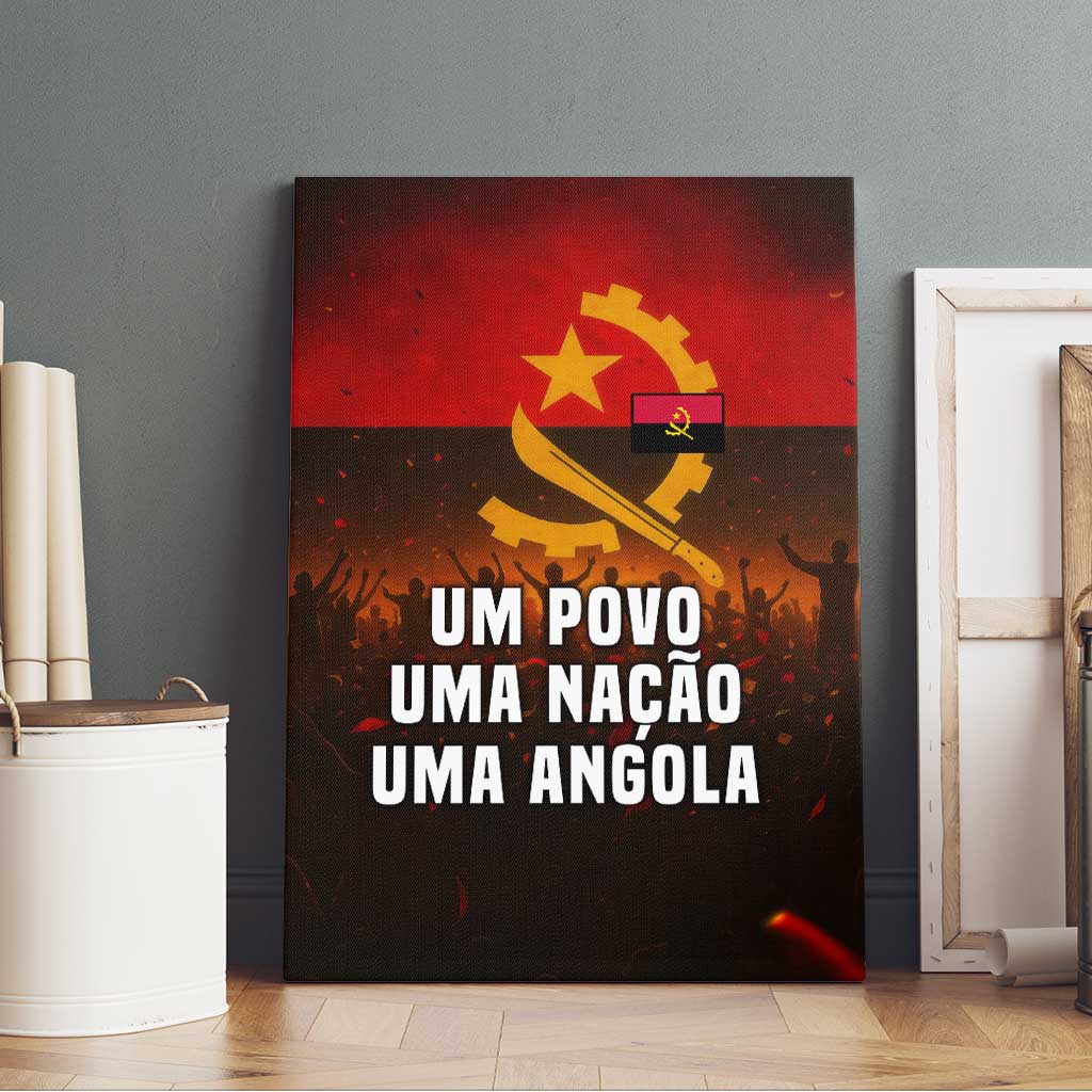 Angola Canvas Wall Art Red Black Yellow Grunge - African Pride