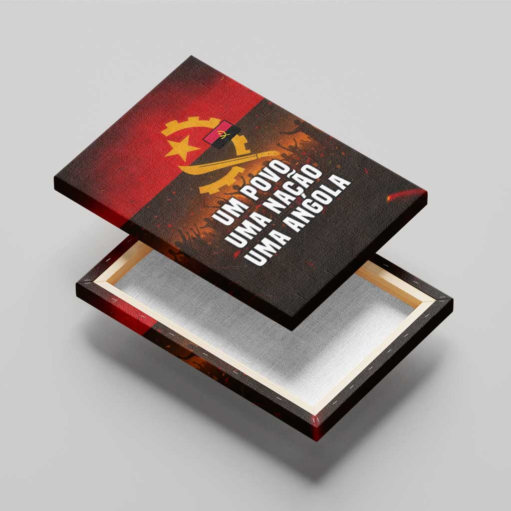 Angola Canvas Wall Art Red Black Yellow Grunge - African Pride