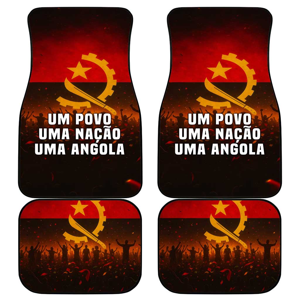 Angola Car Mats Red Black Yellow Grunge - African Pride