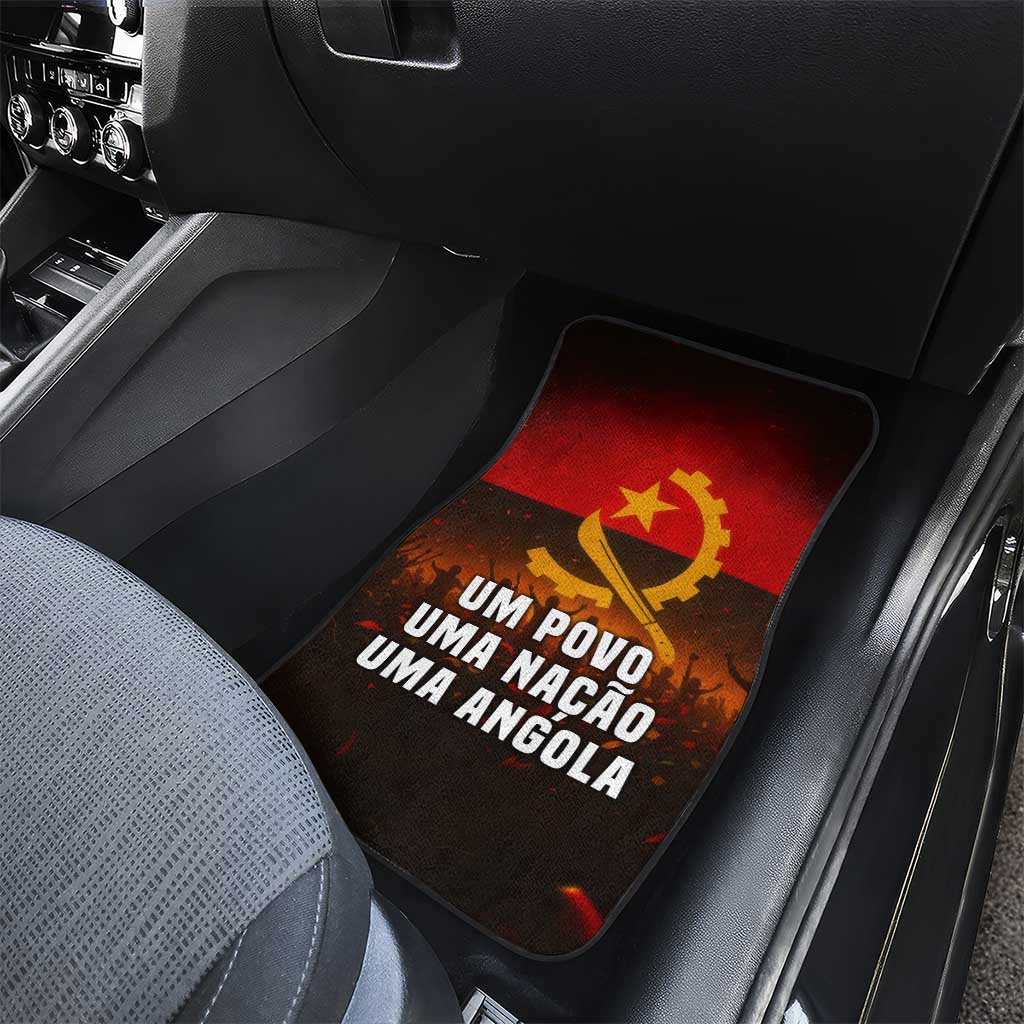 Angola Car Mats Red Black Yellow Grunge - African Pride