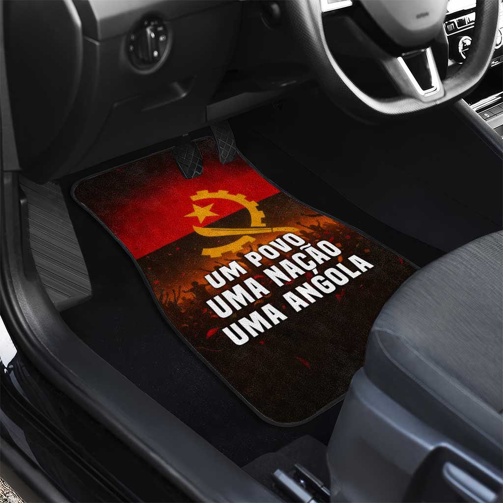 Angola Car Mats Red Black Yellow Grunge - African Pride