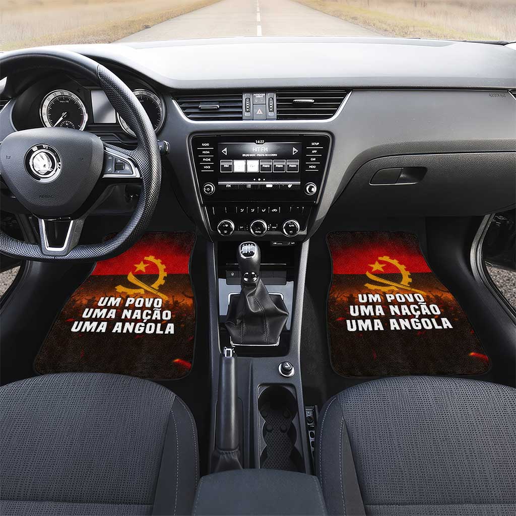 Angola Car Mats Red Black Yellow Grunge - African Pride