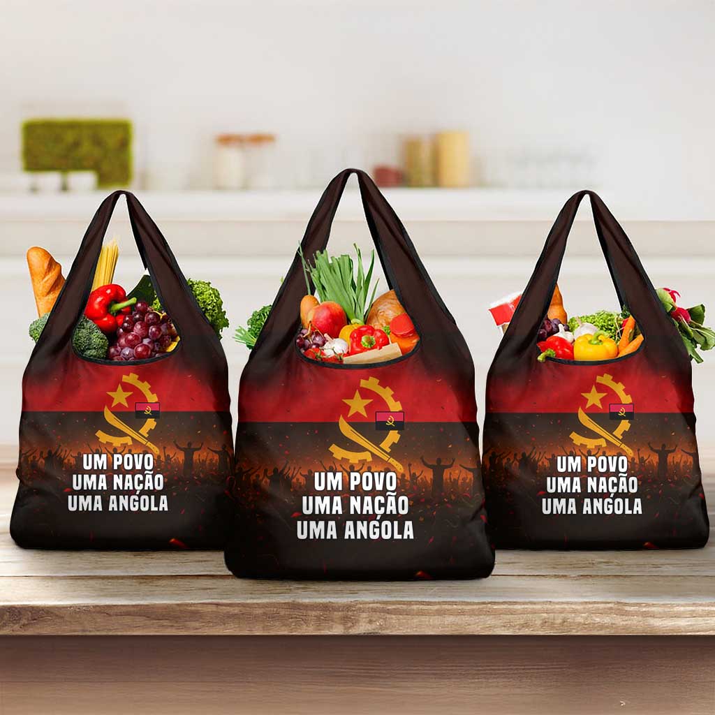 Angola Grocery Bag Red Black Yellow Grunge - African Pride