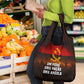 Angola Grocery Bag Red Black Yellow Grunge - African Pride